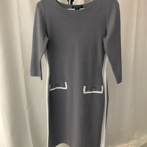 Lauren dress in gray with white accents